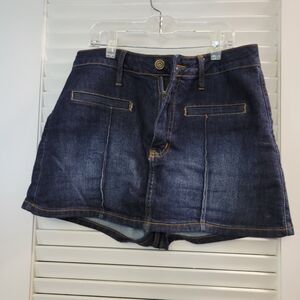 Windsor Indigo Denim Skort with Contrast Topstitching